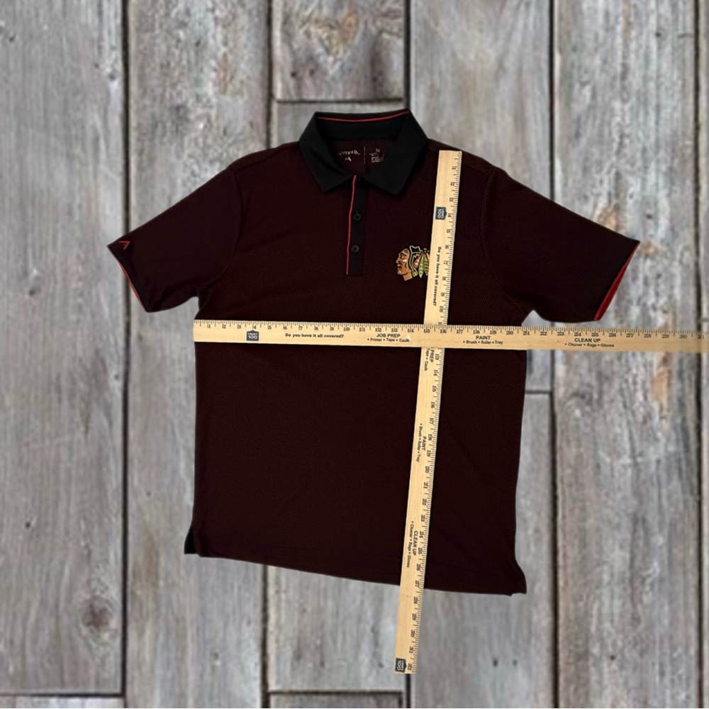 Antigua Chicago Blackhawks Polo Shirt Men’s Size M | Red & Black Dotted Pattern - Picture 5 of 7